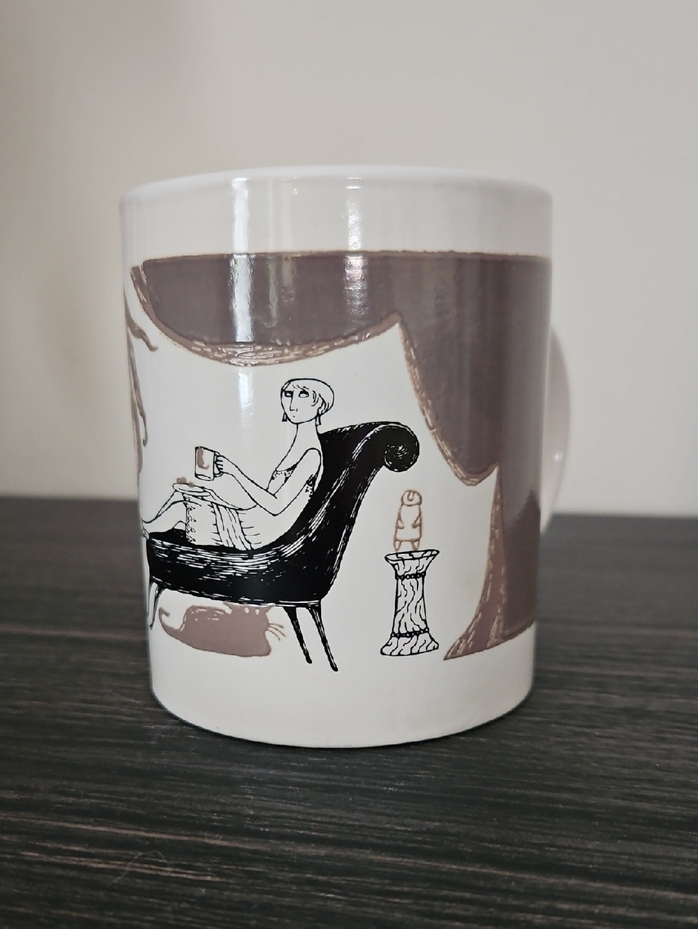 Vintage Edward Gorey Color Change PBS Mystery Theater Mug